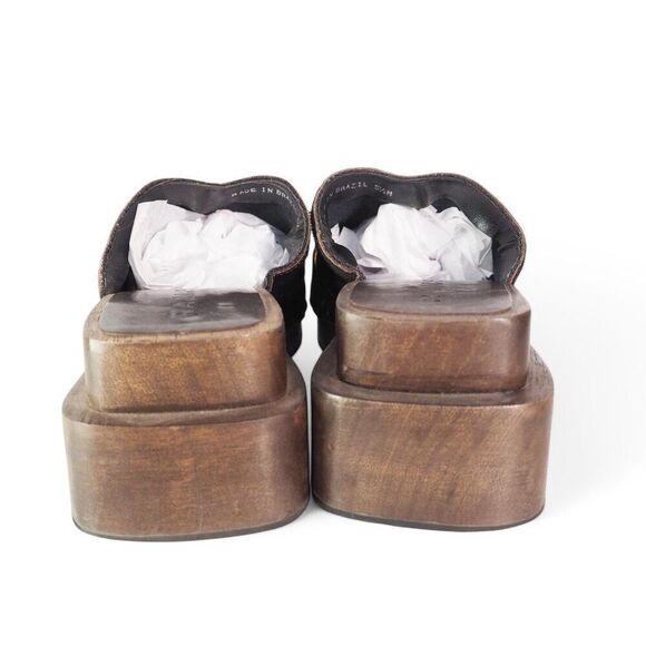 Rampage Keith Vintage Y2K Pony Hair Floral Print‎ Wooden Sole Clogs Women's 5.5 - Picture 5 of 10